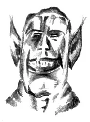 Grinsender Koboldskizze