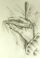 Hand mit medizinischem Stift