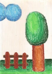 Friedliche Landschaftszeichnung