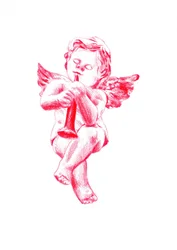 Roter Putto Spielt Horn