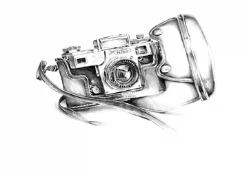 Skizze einer Vintage-Kamera