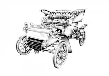 Vintage Auto Zeichnung