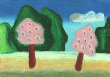 Verspielte rosa Baumlandschaft