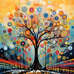 Baum im Blumengarten