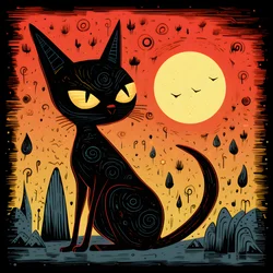 Cartoon skurrile Sphinx-Katze 2