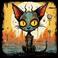 Cartoon skurrile Sphinx-Katze 3