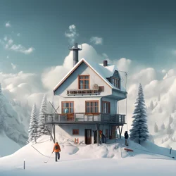 Ein Haus mit einer Skimütze 2