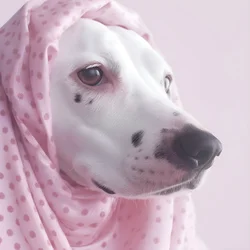 Faszinierende Nahaufnahme von Schwein rosa auf weißem Tier Dalmatinerflecken im Moiré-Muster