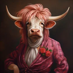 Hochlandkuh als Marilyn Monroe