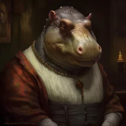 Porträt eines alten republikanischen weiblichen Großnilpferds