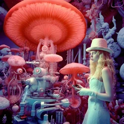 Super-Resolution Electron Microscope Shot of Woman im künstlerischen Stil von David LaChapelle 4