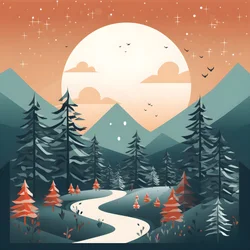 Weihnachtspostkarte im Stil der 60er Jahre