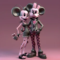 Alptraum vor Weihnachten Punk Rosa Minnie und Mickey Mouse