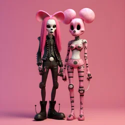 Alptraum vor Weihnachten Punk Rosa Minnie und Mickey Mouse