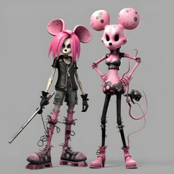 Alptraum vor Weihnachten Punk Rosa Minnie und Mickey Mouse