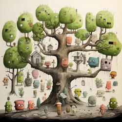 Kinderillustration Bäume 4