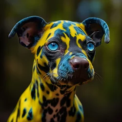 Einzelnes Alien, teils Giftpfeilfrosch, teils Hund 1