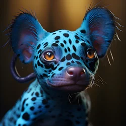 Einzelnes Alien, teils Giftpfeilfrosch, teils Hund 2