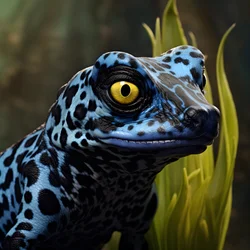 Einzelnes Alien, teils Giftpfeilfrosch, teils Hund 3