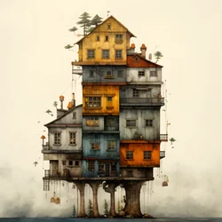 ein großes und ein kleines Haus