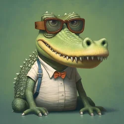 ein Krokodil im Comic-Stil