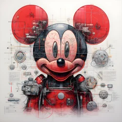 Technische Zeichnungen von Cyberpunk Mickey Mouse 3