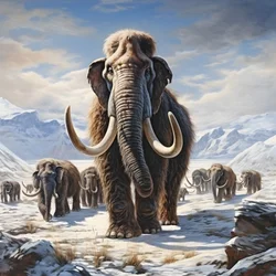 Wollmammut-Herde in der Tundra