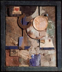 Merzbild Rossfett Montage aus Holz und Gemälde von Kurt Schwitters (1887-1948) 1918-1919 Genf, Museum für Kunst und Geschichte.