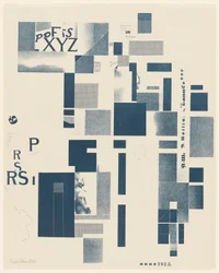 Ohne Titel, Nr. 3 von 6 aus dem Portfolio Merz 3. Kurt Schwitters 6 Lithos. Merz Mappe. Erste Mappe des Merzverlages