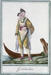 Grönländerin - in „Enzyklopädie der Reisen“ von J. Grasset Saint Sauveur, ed. Deroy, Paris