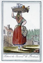 Milchmädchen aus der Umgebung von Bordeaux - in „Enzyklopädie der Reisen“ von J. Grasset St Sauveur, Deron, Paris