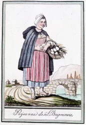 Bäuerin aus Angoumois - in „Enzyklopädie der Reisen“ von J. Grasset St Sauveur, Deron, Paris