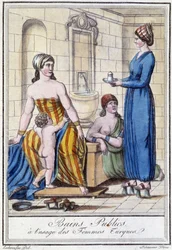 Öffentliche Bäder für türkische Frauen - in „Enzyklopädie der Reisen“ von J. Grasset St Sauveur, Deroy, Paris