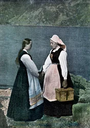 Postfrau, Sognafjorden, Norwegen, ca. 1890