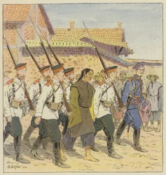 Führung eines chinesischen Spions zum russischen Hauptquartier