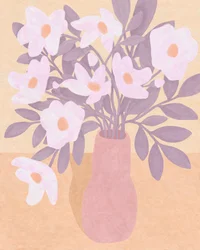 Blumen in rosa Vase, 2023
