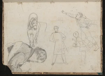 Studien eines Pferdes und eines Mannes