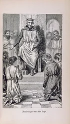 Karl der Große (742-814) und die Jungen, Illustration aus 