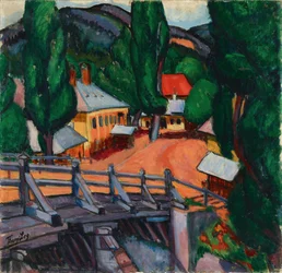 Landschaft mit einer Brücke