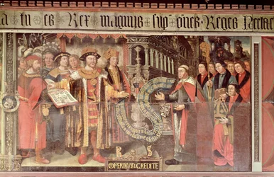 Bischof Robert Sherburne mit Heinrich VIII., um 1508-36