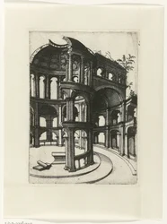 Ruine mit Rundbögen und Kuppel