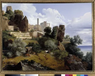 Blick auf Roquebrune, Italien