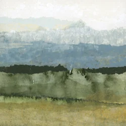 Neblige Grüne Landschaft