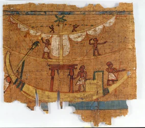 Einschiffung auf einem Fluss (Papyrus)