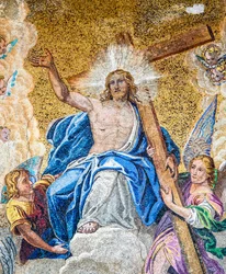 Christus in Herrlichkeit zwischen der Jungfrau Maria und Johannes dem Täufer, (Detail)