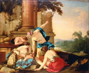 Merkur vertraut Bacchus den Nymphen an, 1638