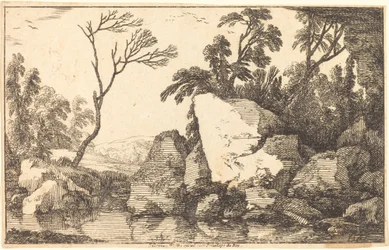Ein felsiger Teich