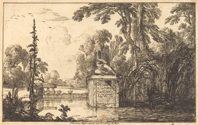 Teich in einem formalen Garten