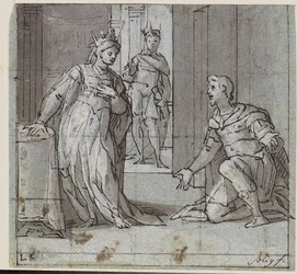 Haman fleht Esther um sein Leben an