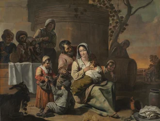 Kreis von Le Nain - Ländliche Szene und tanzende Bauernkinder, 1650er